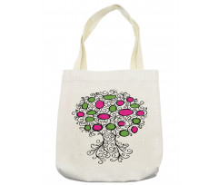 Pink Green Spring Tree Tote Bag