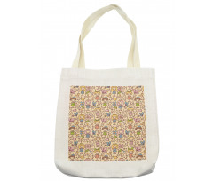 Happy Girls Floral Swirls Tote Bag