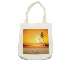 Wooden Deck Sunset Tote Bag