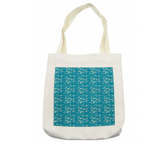 Nautical Foamy Lines Drawing Tote Bag