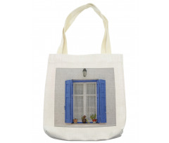 Shutters Flowers Window Tote Bag