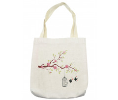 Roses Blossoms Birds Tote Bag