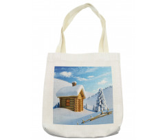 Lodge in Snowy Landscape Tote Bag