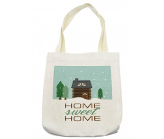 Lodge with Winter Theme Tote Bag