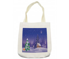 Cabin Covered with Snow Tote Bag