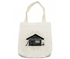 Grunge Sketch of Cabin Tote Bag