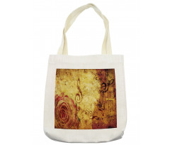 Old Rose Music Note Shabby Tote Bag