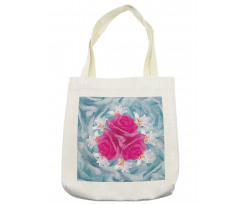 Graphic Roses and Lilies Tote Bag