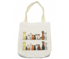 Dog Family in a Row Tote Bag