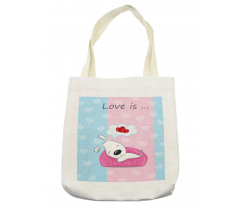 Puppies on Sofa Heart Shape Tote Bag