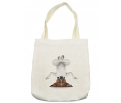 Dog Upside down Relax Tote Bag