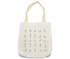 Stickman Yoga Moves Tote Bag