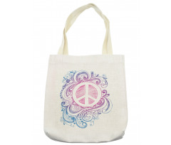 Peace Sign and Swirls Tote Bag