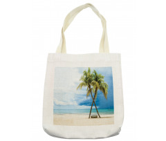 Beach Palm Trees Rock Tote Bag