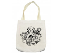 Octopus Ship Sketch Tote Bag