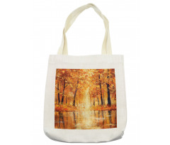 Forest Lake Fall Trees Tote Bag