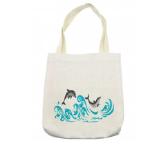 Big Fish Mammal Waves Art Tote Bag