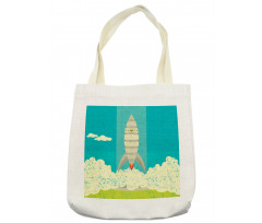 Flying Rocket Clouds Art Tote Bag