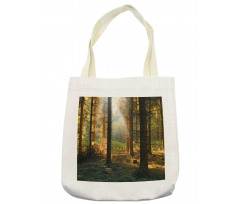 Sunset Dark Pine Trees Tote Bag