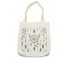 Folk Feathers Arrow Tote Bag