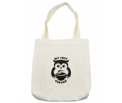 Owl Holds Mug Dots Tote Bag