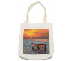 Beach with Colorful Sky Tote Bag