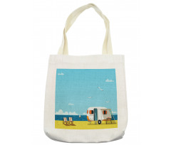 Coastline Clouds Scenery Tote Bag