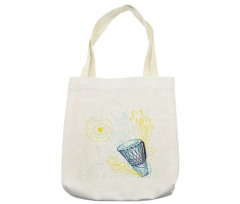 Yellow Indigo Blue Drawings Tote Bag