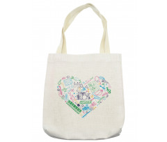 Colorful Instrument Drawings Tote Bag