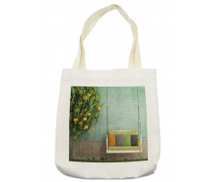 Wooden Swing in Garden Tote Bag