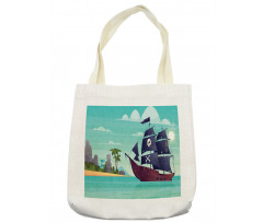 Pirate Ship on Water Tote Bag