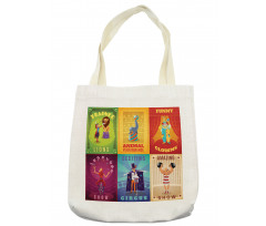 Retro Circus Animals Tote Bag