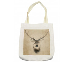 Deer Portrait with Dots Tote Bag
