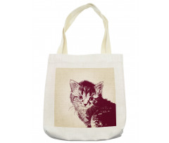 Grunge Retro Kitty Cat Tote Bag