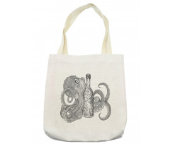 Sea Animal Holding a Bottle Tote Bag