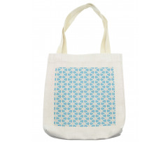 Tile Hexagons and Flowers Tote Bag