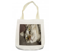 Low Poly Art Cat Portrait Tote Bag