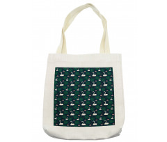 Bird Water Lily and Leaves Tote Bag