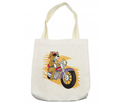 Doggie on a Motorcycle Tote Bag