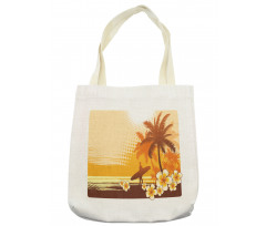 Surfer Tropical Landscape Tote Bag