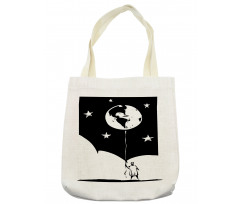 Boy Looking Up Stars Earth Tote Bag