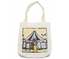 Carnival Scene Man and Tent Tote Bag