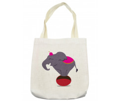 Elephant Standing on a Ball Tote Bag