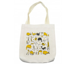 Hipster Style Animal Motifs Tote Bag