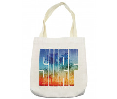 Surf Retro Letters Palms Tote Bag