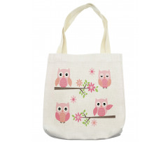 Spring Floral Baby Owls Tote Bag