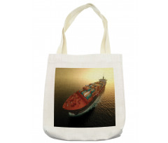 Container Ship at Sunrise Tote Bag