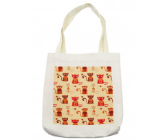 Cats in Paprika Orange Tone Tote Bag