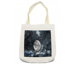 Moon at Night in Forest Tote Bag