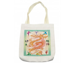 Colorful Dragon and Samurais Tote Bag